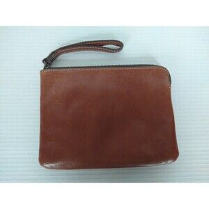 Patricia Nash Wristlet Clutch Zipper Wallet Leather brown small mini bag purse